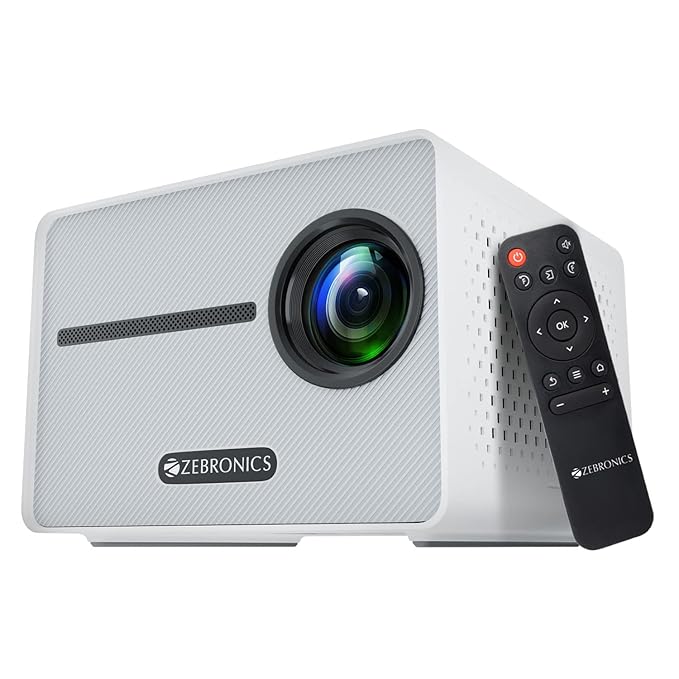 Zebronics PIXAPLAY 20 LED Projector with FHD 1080p, HDMI, USBx2, Aux Out, Bluetooth v5.1, Upto 431 cm Screen Size, Built-in-Speaker, 3000 Lumens and a Compact Design ZEBPIX20