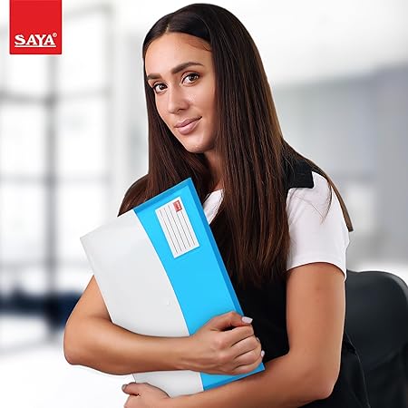 SAYA Vertical Double Pocket Clear Bag Expandable FS SY125 | FS Size Transparent Document Organizer with Dual Storage Pockets | Durable PP Expandable File Folder for Office, School & Travel | Pack of 6