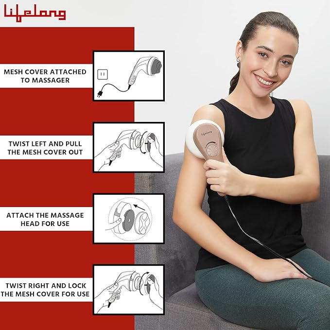 Lifelong Full Body Massager Machine for Pain Relief | Body & Back Pain Relief Product | Handheld Electric Manipol Mini Massager | 5-Speed Settings | Best Gift for Women & Men