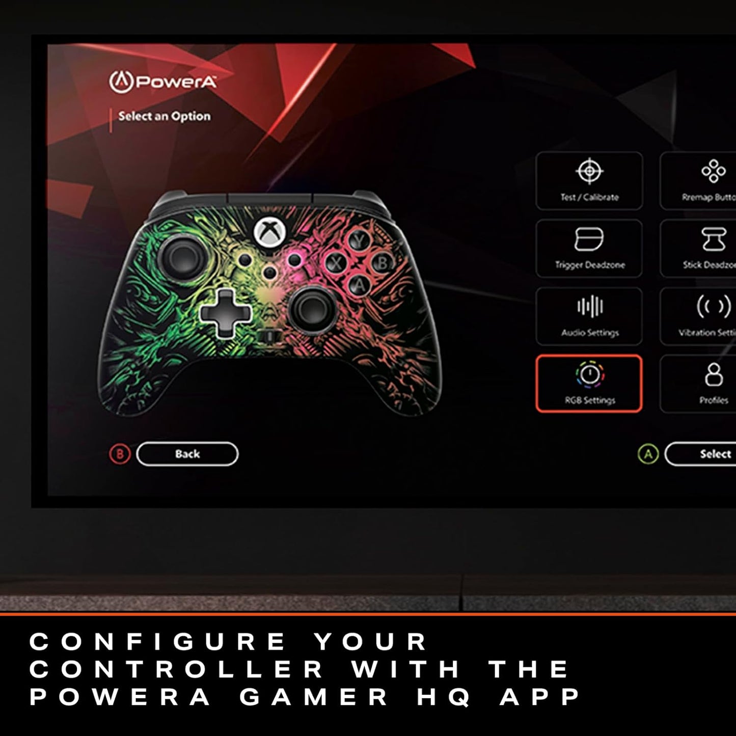 PowerA FUSION Pro Wireless Gaming Controller with Lumectra for Xbox Series X/S, Xbox One, PC, Windows 10/11 with Ghost RGB LED Lighting, Black (Officially Licensed) (SD)