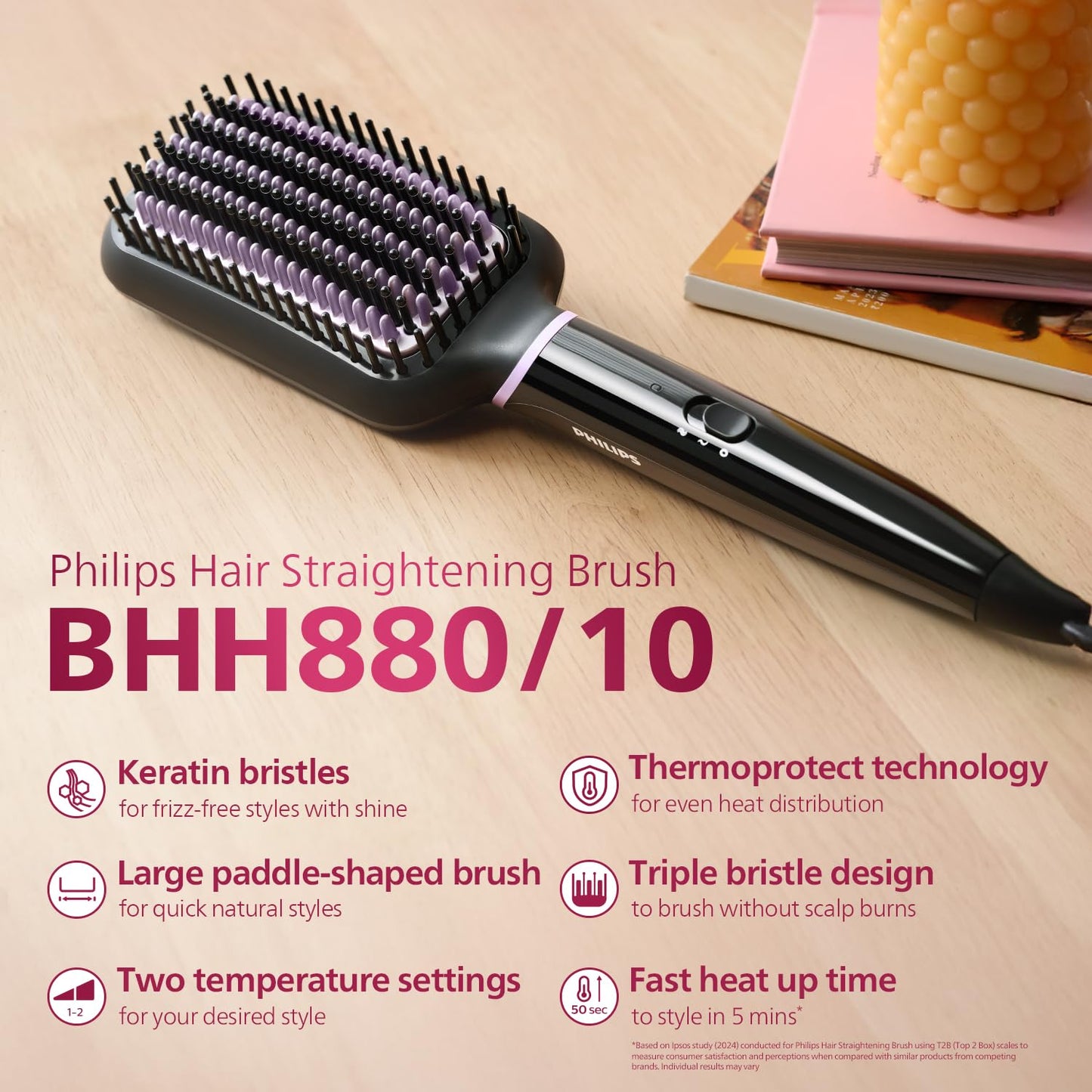 Philips Hair Straightener Brush BHH880