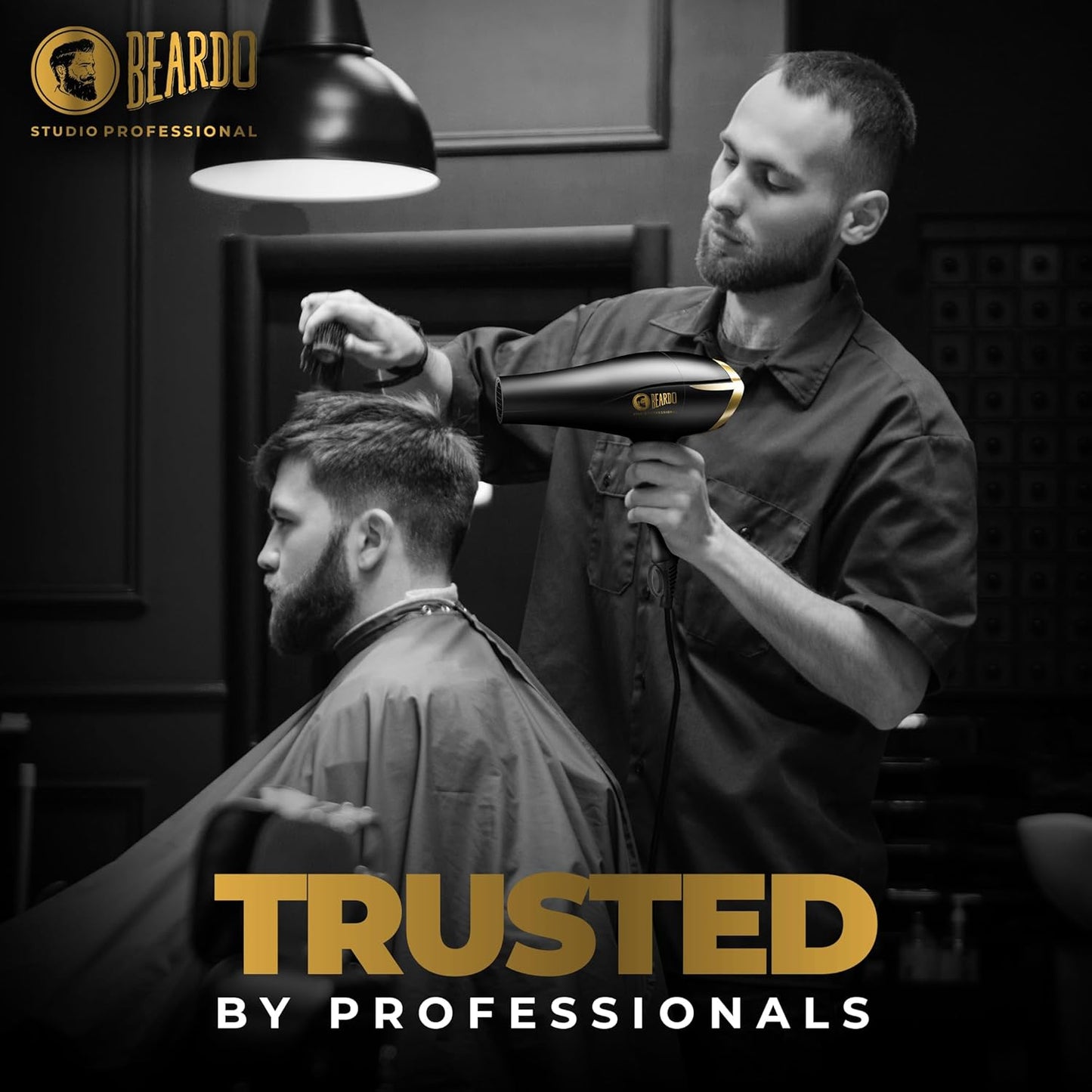 BEARDO Studio Professional Tornado Hair Dryer With 2000 Watts Power|Ac Motor, Concentrator, Diffuser, 2 Speeds, 3 Temperature Settings & Cool Shot Feature|For Professional Drying Experience|Black (SD)