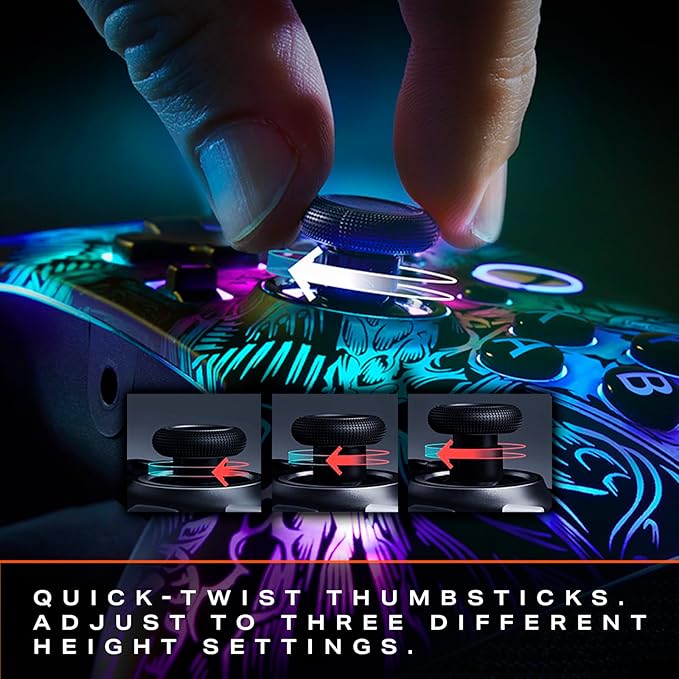 PowerA FUSION Pro Wireless Gaming Controller with Lumectra for Xbox Series X/S, Xbox One, PC, Windows 10/11 with Ghost RGB LED Lighting, Black (Officially Licensed) (SD)