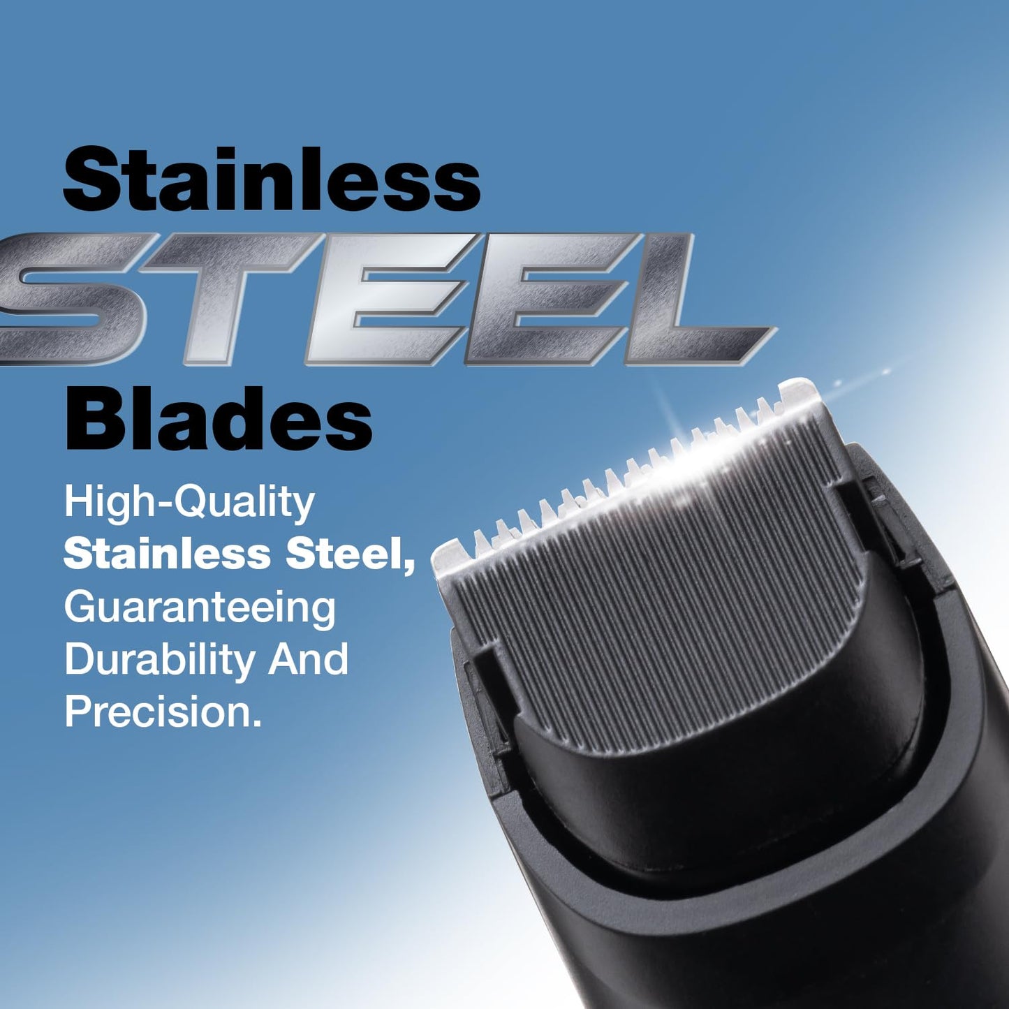 Vega Trimmer Men Beard with 90 Mins Runtime, Stainless Steel Blades & 40 Length Settings, 2 Comb Attachment, Trimmers for Man, USB Type C, Charging Indicator, Travel Lock, Black, (Power Lite, VHTH-38)