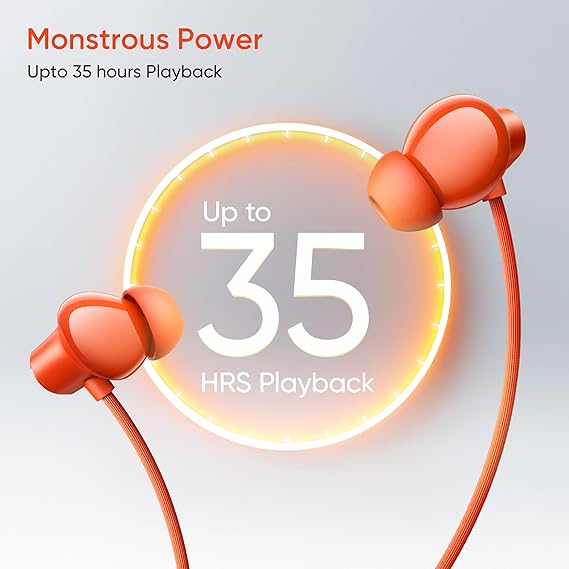realme Buds Wireless 5 Lite in Ear Bluetooth Neckband with 12.4 mm Dynamic Bass Boost Driver,Upto 35 Hours Playback,45ms Low Latency,IP55 Dust & Water Resistant, Bluetooth V5.4  (SD)