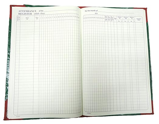 Attendance Register Book for School AND Offices  RecordS