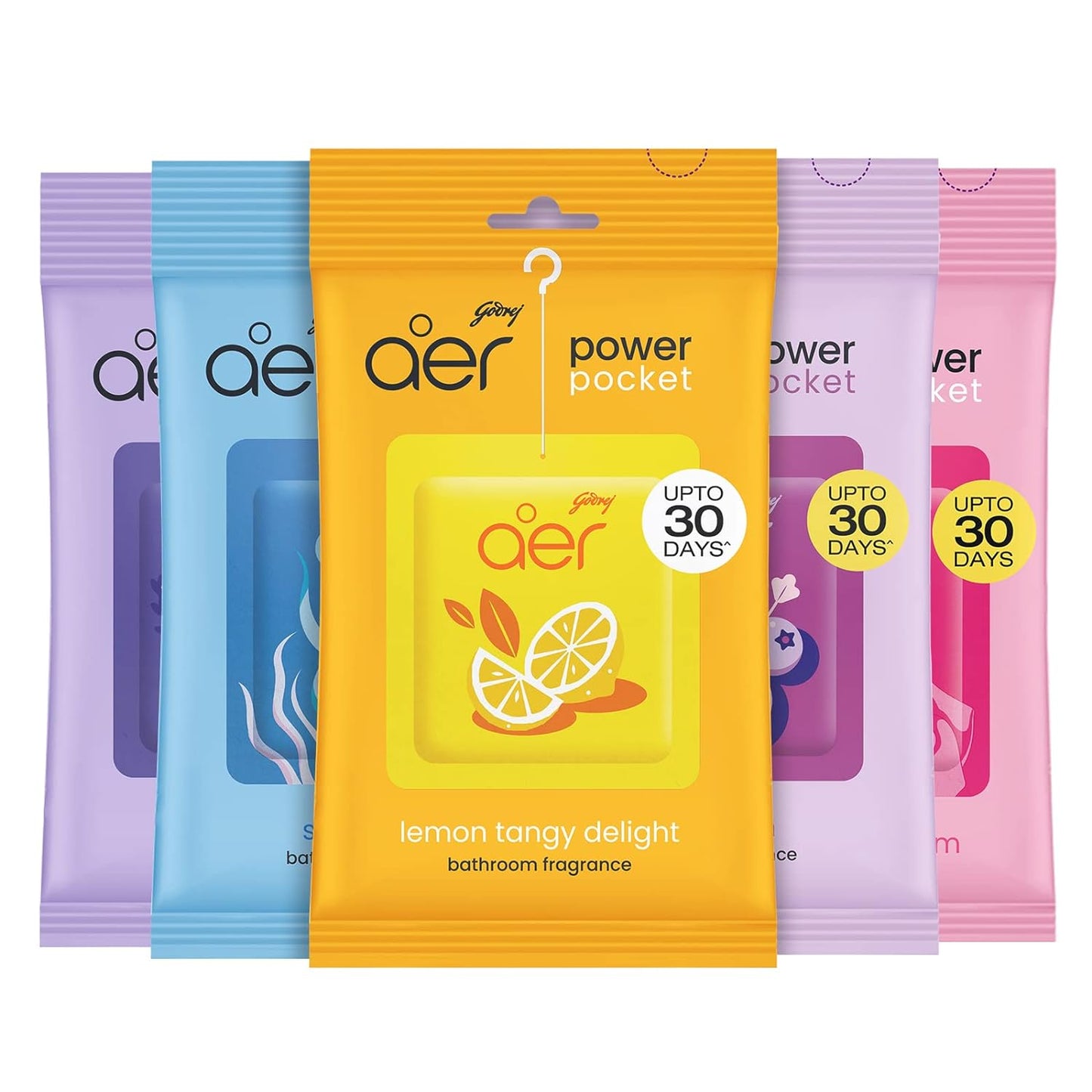 Godrej aer Power Pocket Bathroom Freshener | Gel Lasts up to 30 days | Germ Protection