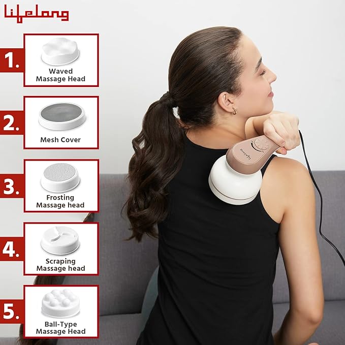 Lifelong Full Body Massager Machine for Pain Relief | Body & Back Pain Relief Product | Handheld Electric Manipol Mini Massager | 5-Speed Settings | Best Gift for Women & Men