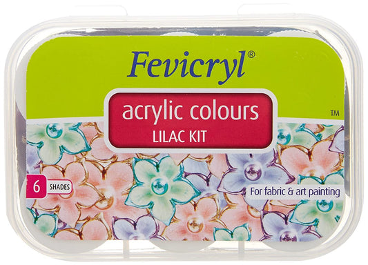 Fevicryl Acrylic Colors Lilac Kit, 60ml, 6 Shades, Multicolor