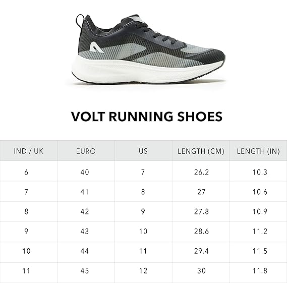 BoldFit Running Shoes for Men - Anti-Slip Sports Shoes With Soft Sole Extra Grip for Running, Jogging, Regular Gym - Black-Grey (ASL)