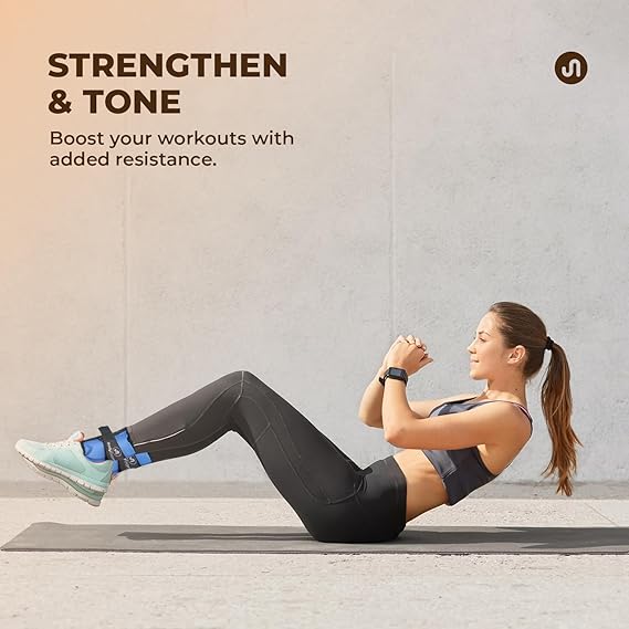 Bodyband Ankle Weights 1 kg X2 Pcs Wrist Weights Strap For Gym Ankle Weight Cuff Leg Weight For Men & Women For Legs Training, Workout Unisex WeightCuffs for Gym Resistance- Blue, 1 kg x 1 Pair  (ASL)