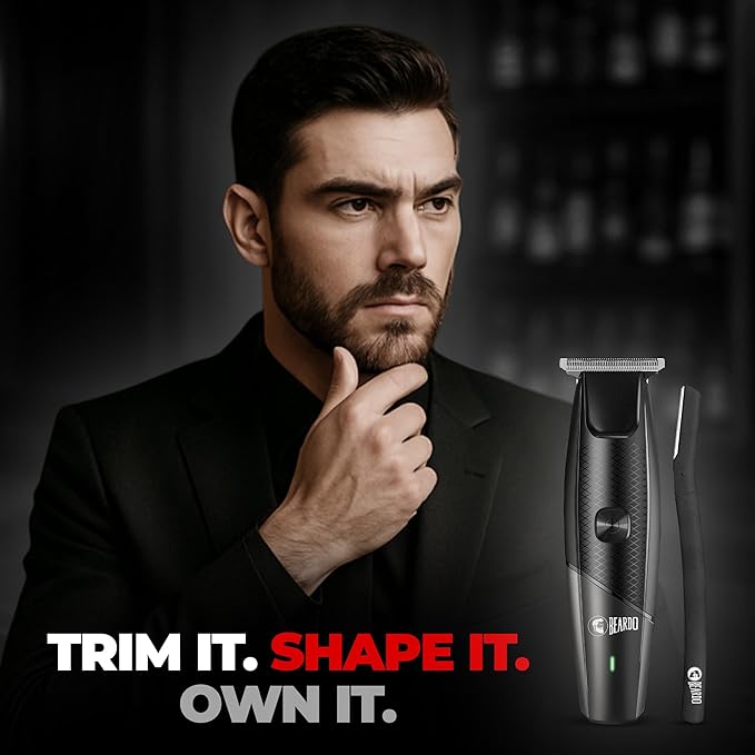 Beardo Ape-X EZ Trimmer & Beard Styling Tool & | Pack of 3 Razor & Beard Trimmer | 110 Min Run Time | 7000 RPM | Sharp, Precise, Durable | Beard & Body Grooming for Men