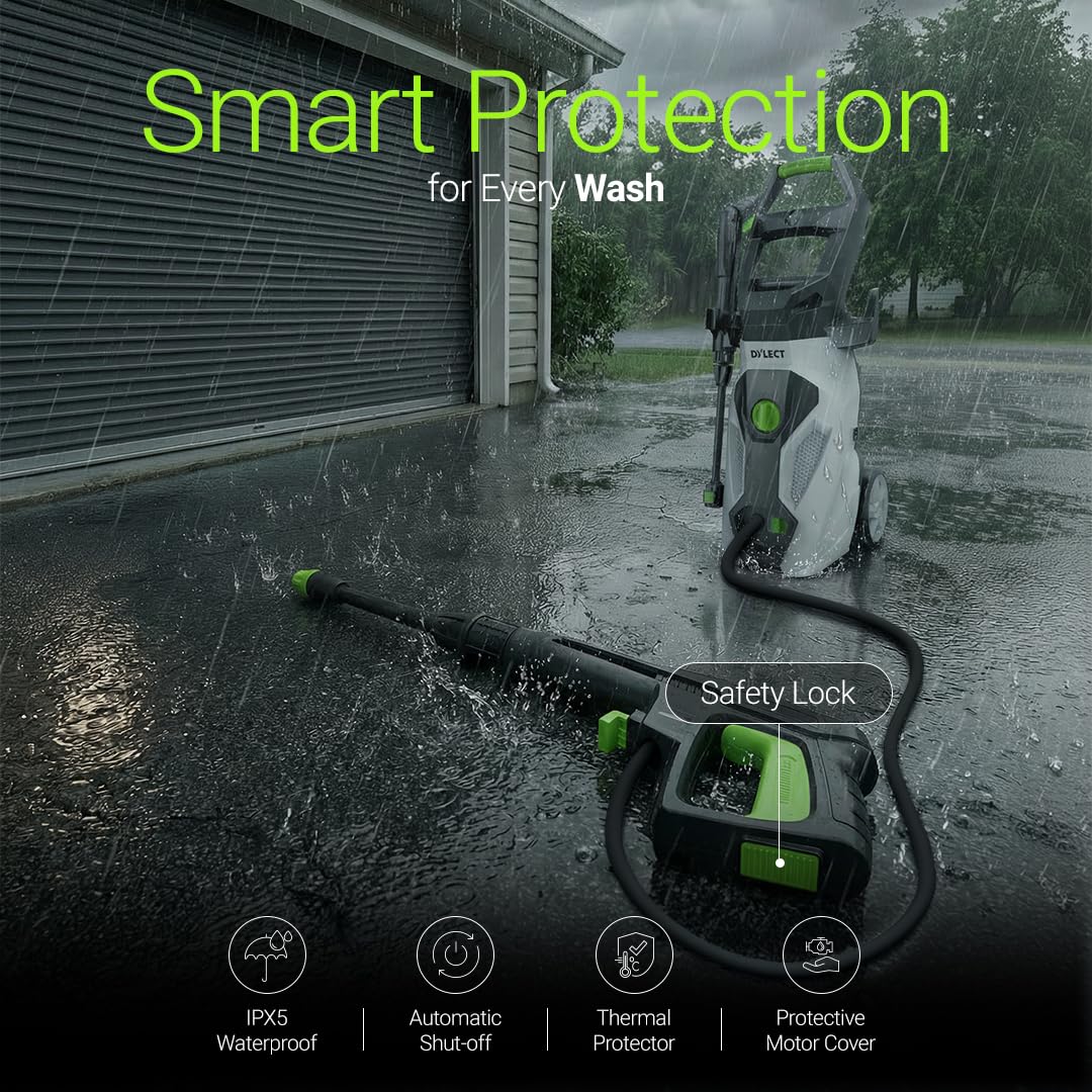 [Upgraded 2026] DYLECT® Ultra Power Max High Pressure Car Washer | 2000W | 160 Bar | 7L/Min Flow Rate | 8m Outlet Hose | Now with Precision Adjustable Foam Blaster | Incl. 10 Accessories (RD)