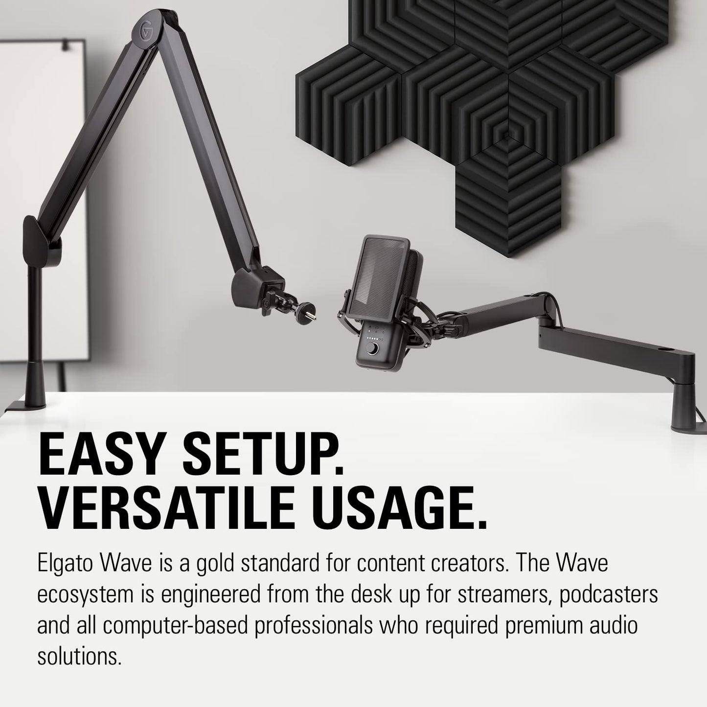 Elgato Wave:3 Premium USB Condenser Unidirectional Microphone and Digital Mixing Solution, Anti-Clipping Technology, Capacitive Mute, Streaming and Podcasting, (10MAB9901, Black) (SD)