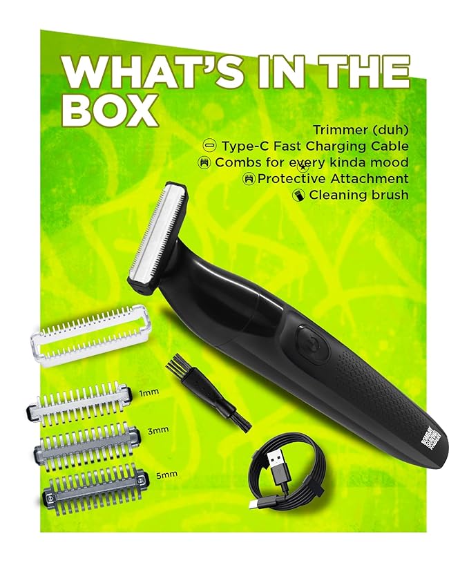 Bombay Shaving Company OmniBlade 3-in-1 Beard Trimmer For Men | Trim, Style, Shave | Type C Flash Charging | Multi Length Settings Comb, Detachable Blades | Gifts For Men