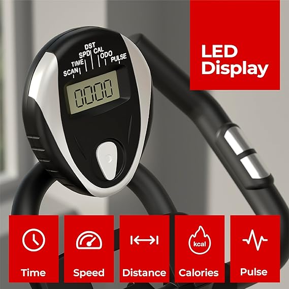 Lifelong Fit Pro Spin Fitness Bike for Home | Exercise Bike for Cardio Workout with 7 KG Flywheel, Adjustable Resistance & LED Display | Cushioned Adjustable Seat | Non-Slip Pedals | Max User Weight 120 KG  (ASL)