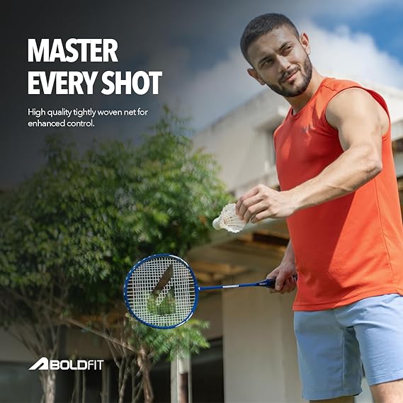 Boldfit Badminton Rackets for Beginners, Adults Aluminium Shuttle Bat with Full Cover Bag Badminton Racket for Practice & Match Lightweight Badminton Racquet with Grip Handle Shuttle Racket (ASL)
