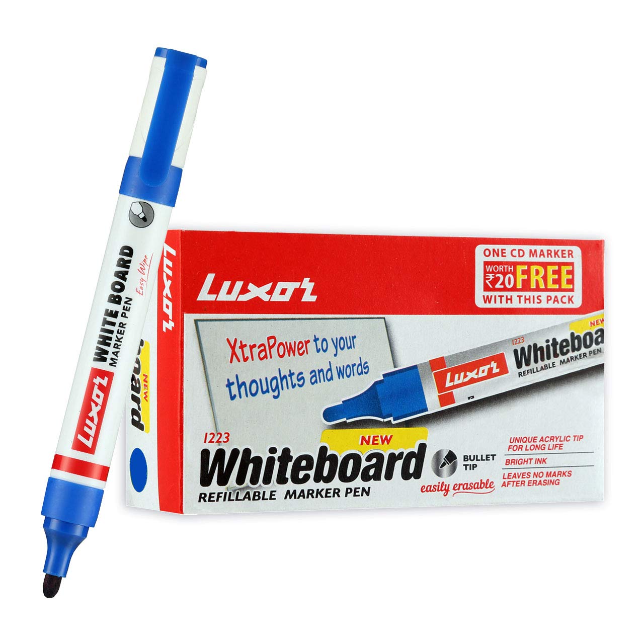 Luxor 1223 Refillable White Board Marker - Multicolor