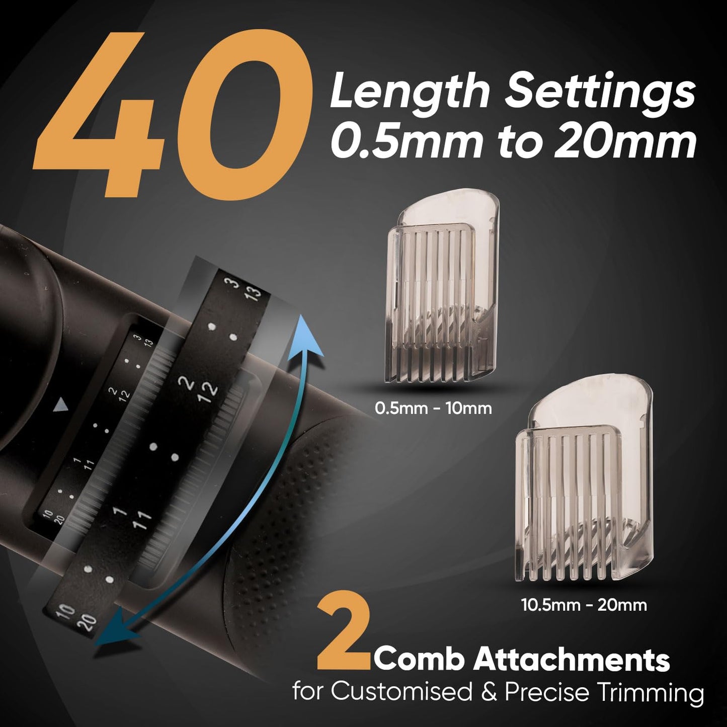Vega SmartOne S1 Beard Trimmer for Men with AI SmartTrim Technology Titanium Blade, Digital Display, 120 mins Runtime, USB Type C, IPX7 Waterproof & 40 Length Settings, 3 Unique Speed Mode (VHTH-30)