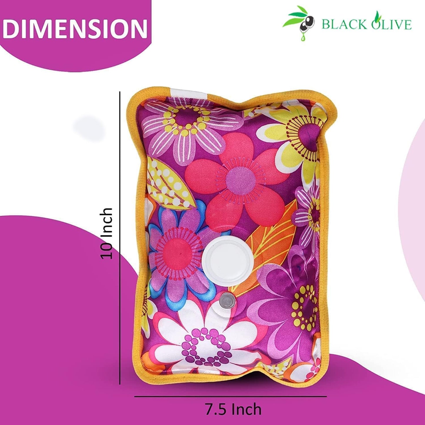 Hot Water Bag BLACK OLIVE® Heating Gel Bag For Pain Relief Electric Hot Pack Heat Pad Electric Heating Pad For Menstrual, Period Cramps, Back & Muscle Pain Men & Women With Charging Cord
