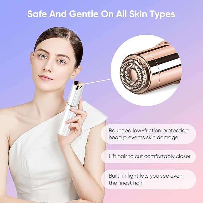 BLACK OLIVE® Facial Hair Remover Machine For Women - Face, Chin, Cheek, Eyebrow, Upper Lip Hair Remover for Women, USB RECHARGEABLE Epilator Machine for Women