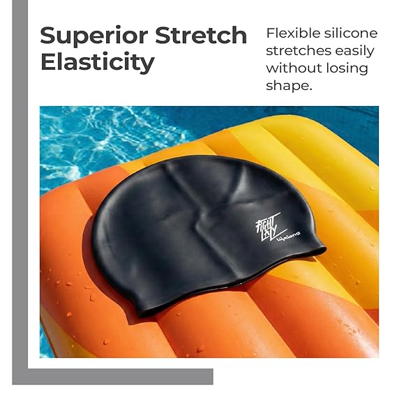 Lifelong Kids Swimming Cap | Silicone, Black, Unisex, No Hair Pulling, Waterproof, Chlorine-Resistant (ASL)