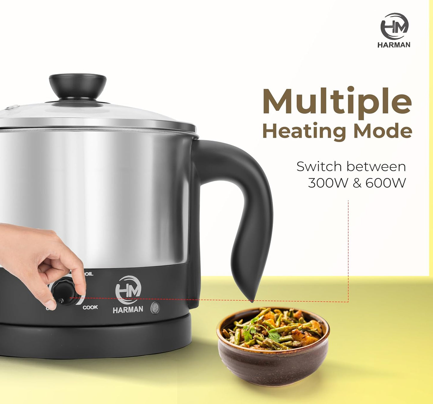 HF Household Fab 1.5L Multipurpose Electric Kettle – 600W Stainless Steel Body for Boiling Water, Milk, Tea, Coffee, Oats, Noodles & Soup