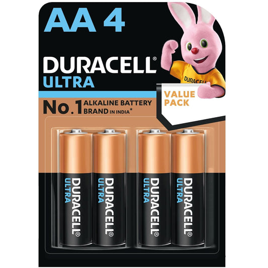 Duracell Ultra Alkaline AA Battery, 4 Pcs