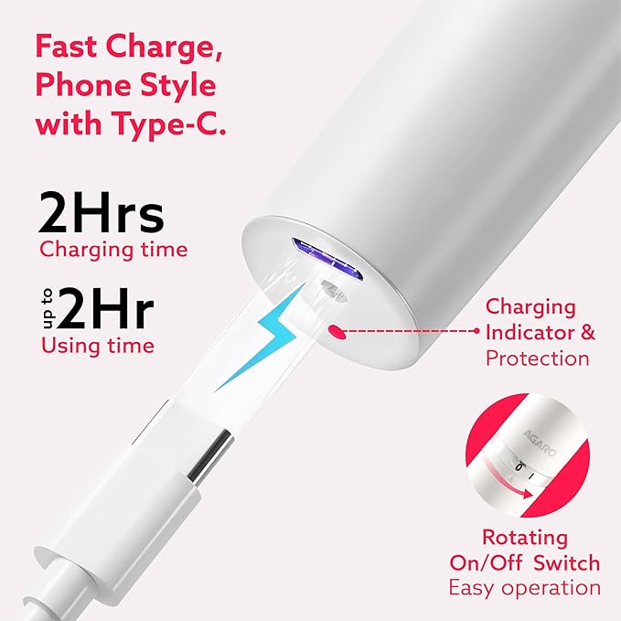 AGARO Rechargeable 3-in-1 Multi Trimmer For Women, Multipurpose Hair Remover for Women, Face, Leg, Eyebrow, Underarms, Bikini Trimmer, 90 minutes Runtime, White