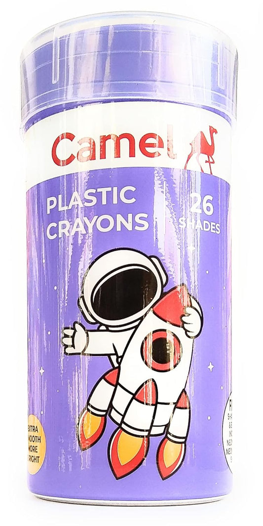 Plastic Crayons | Camlin | 26 Shades | Extra Smooth & More Bright