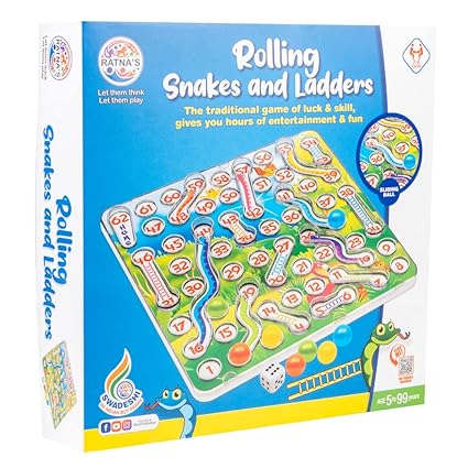 Ratna's Rolling Snakes & Ladders with Sliding Ball Concept | A New Way of Playing This Traditional Board Game for Kids & Family