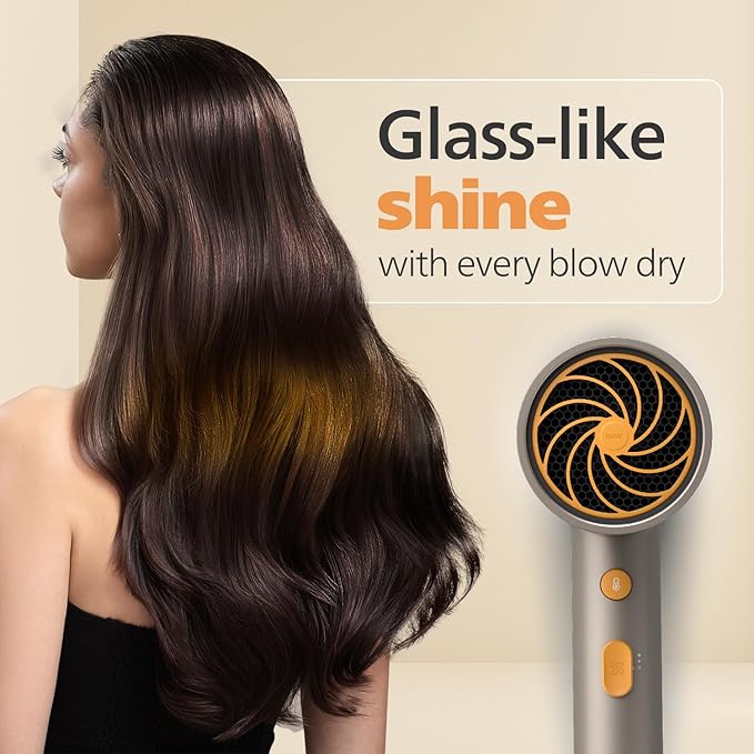Philips India's No.1 Hair Styling Brand - Glass like Shine Hair Dryer | 1600W | 4 Heat x Speed Modes | 30M Negative ions | Travel-Friendly | For Indian Hair | BHD321