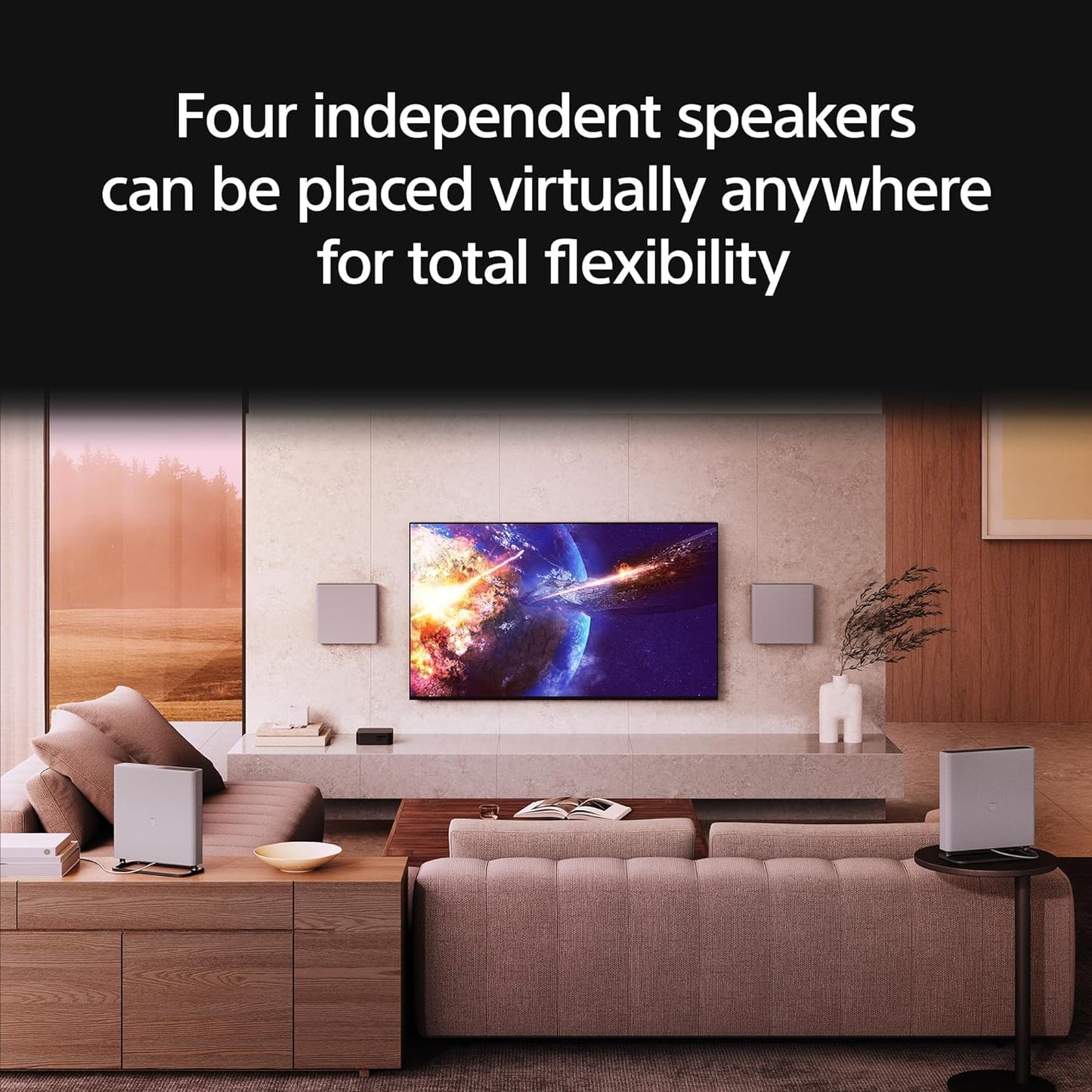 Sony Bravia Theatre Quad (HT-A9M2) Premium Soundbar System with 360 SSM, Wireless Multi Dimensional Surround Sound (IMAX, Dolby Atmos/DTSx,360 RA, Voice Zoom3, 8K/4K HDR), Grey