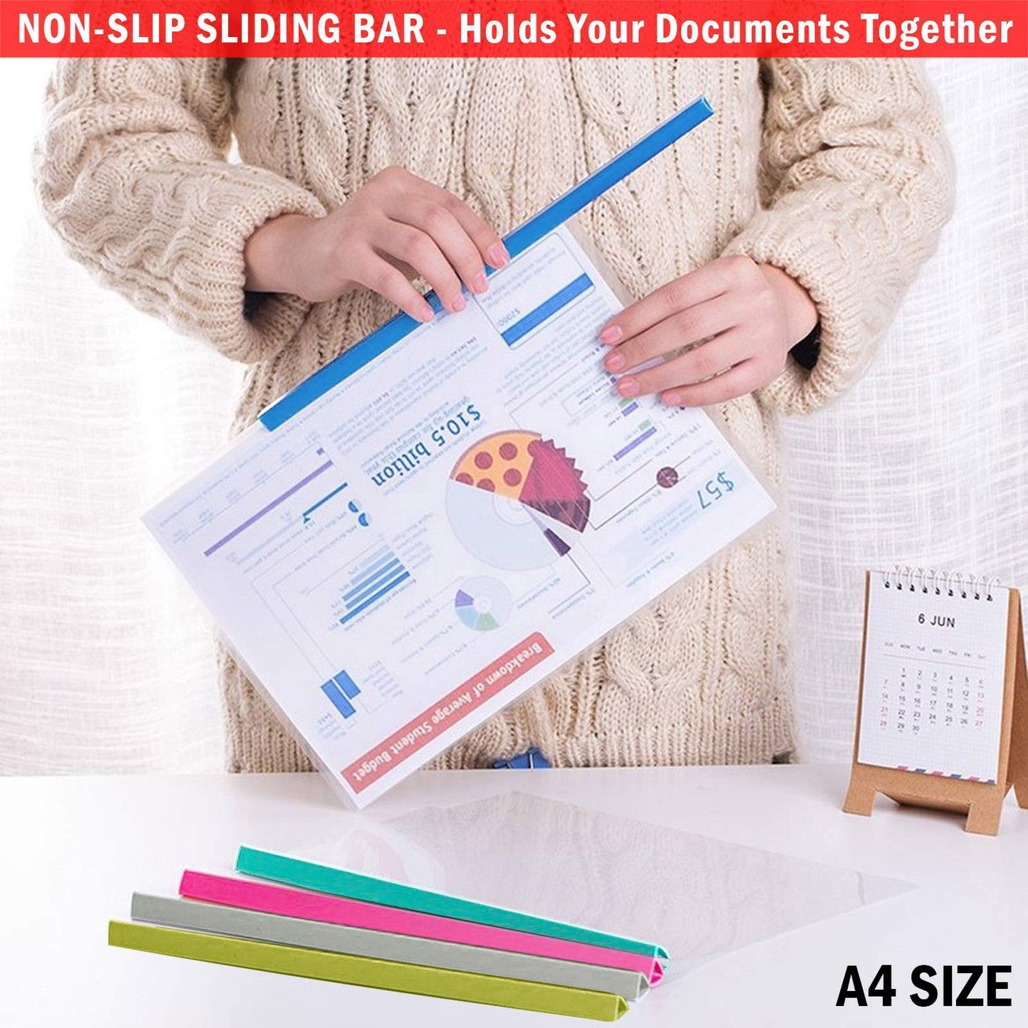 KIYA Strip File Natural Clear Transparent A4 Size File Folder (Pack of 10 Pcs)