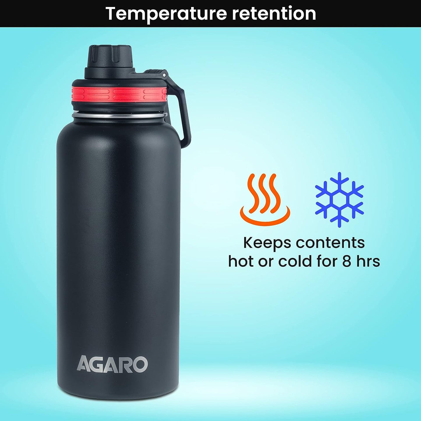 AGARO Imperial Vacuum Flask 1L TRITAN/STEEL INFUSION