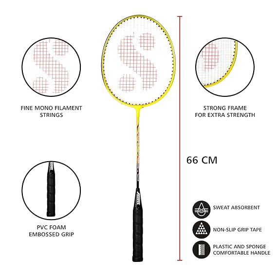 Silver's Aluminium Micro Badminton Kit (2 Racquets with Full Cover, 1 Box Shuttlecock Pack of 3) Black, Aluminium, Micro Combo 2 with Nylon Shuttle (ASL)