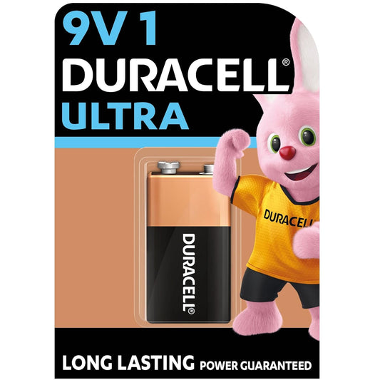 Duracell Ultra Alkaline 9V Battery, 1 Pc