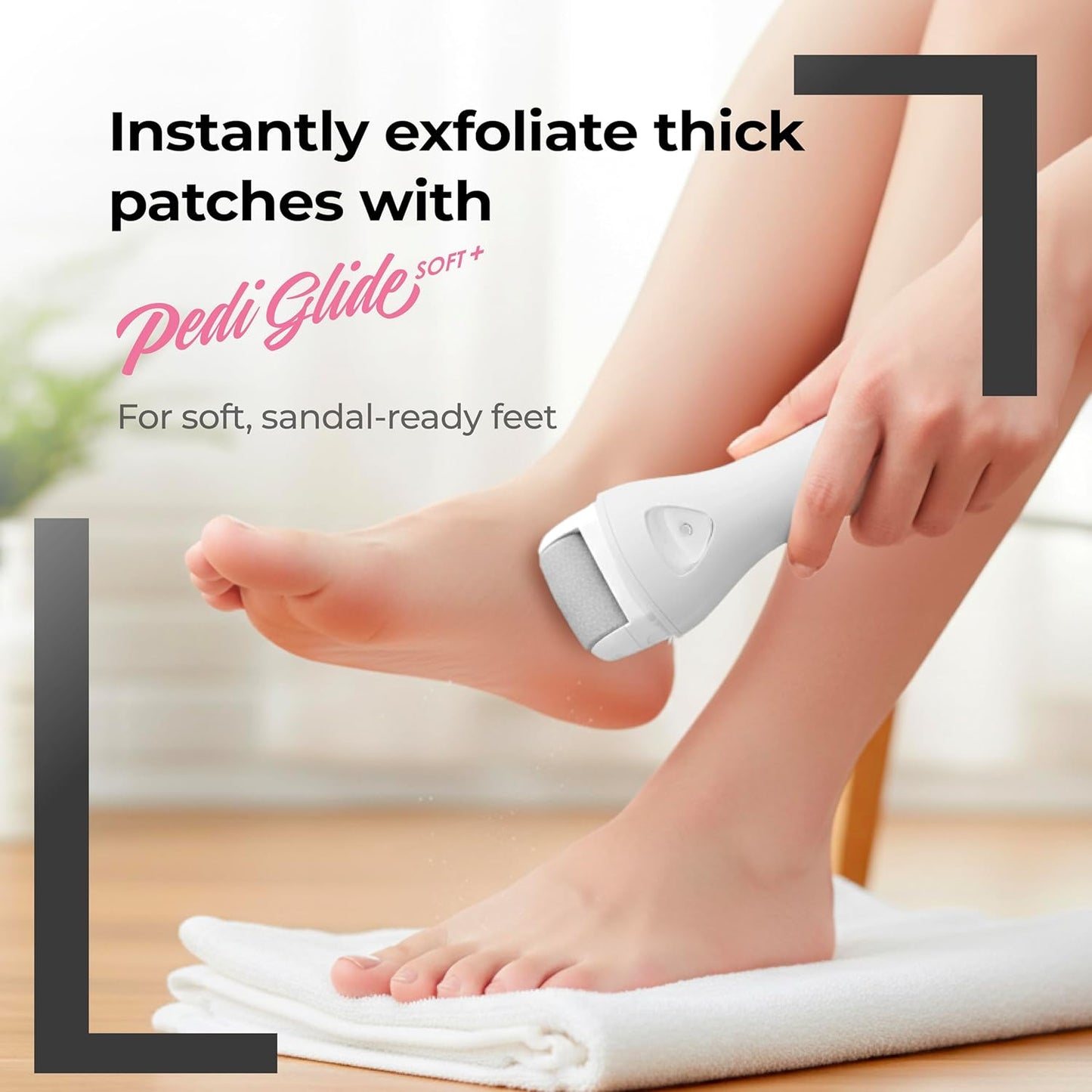 Lifelong PediGlide Soft+ 3-in-1 Callus Remover For Feet | Electronic Foot Scrubber for Dead Skin | 3 Changeable Roller Heads | Focus Light | Dual Speed Settings | Crack Heel Repair Pedicure Machine