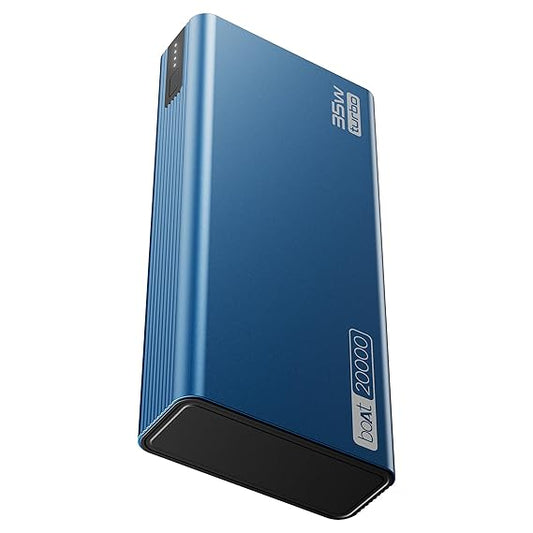 Boat Energyshroom PB435 20000 mAh 35W Super Fast Charging Power Bank, Smart 12 Layer Protection (4X Output Ports, Supports Android, iPhone, Tablets, Earbuds, etc.)