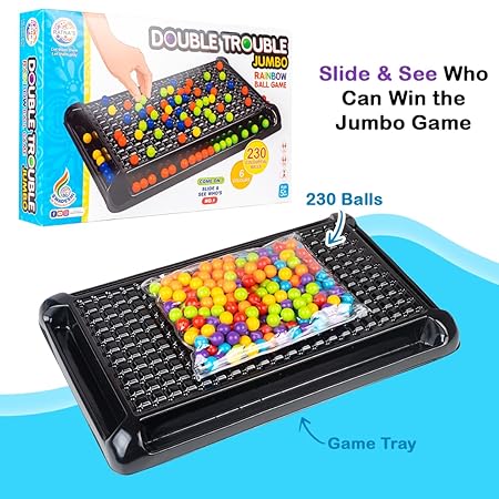 Ratnas Double Trouble Jumbo Colourful Rainbow Ball Matching Candy Crush Board Game for 2 to 4 Players Family Game