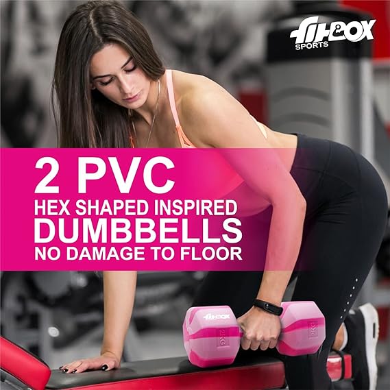 FitBox Sports Exclusive Blend Dumbbells 8kg Anti Slip Anti Rolling Dumbbells Set (4kg x 2) Black/Red, Polypropylene (PP);Polyethylene (PE)  (ASL)