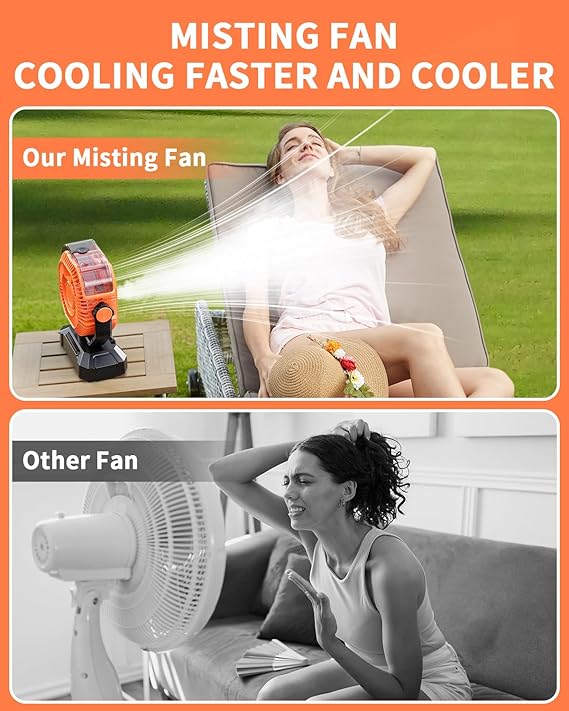 coldSky Misting Camping Fan 8136C Orange