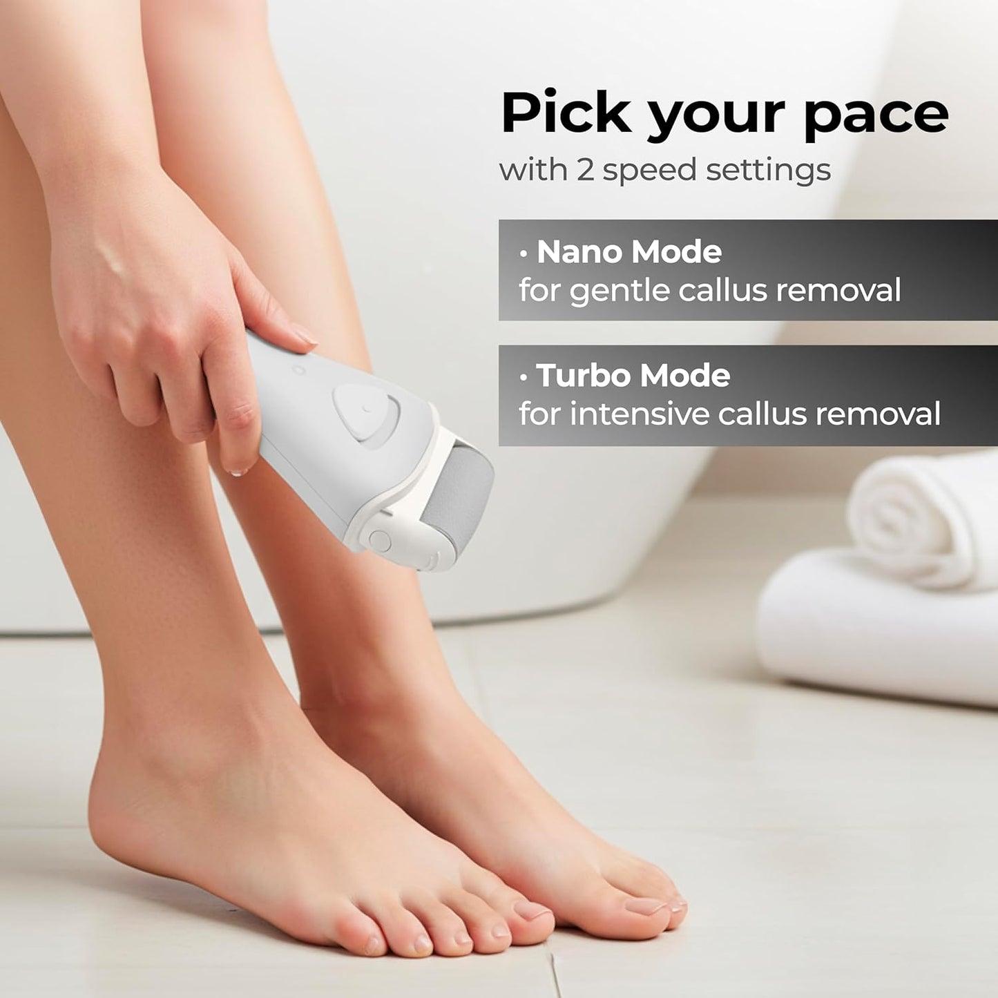 Lifelong PediGlide Soft+ 3-in-1 Callus Remover For Feet | Electronic Foot Scrubber for Dead Skin | 3 Changeable Roller Heads | Focus Light | Dual Speed Settings | Crack Heel Repair Pedicure Machine