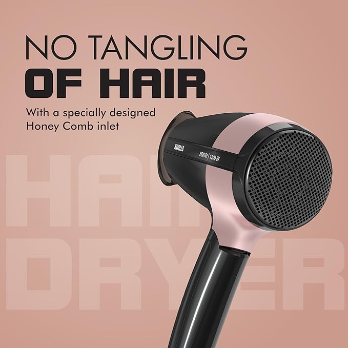 Havells 1200W Foldable Hair Dryer; 3 Heat Settings With Cool Shot (Hot/Cool/Warm),Heat Balance Technology|Cool Black|Your Perfect Blow Dry Companion F