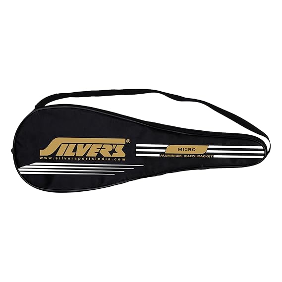 Silver's Aluminium Micro Badminton Kit (2 Racquets with Full Cover, 1 Box Shuttlecock Pack of 3) Black, Aluminium, Micro Combo 2 with Nylon Shuttle (ASL)