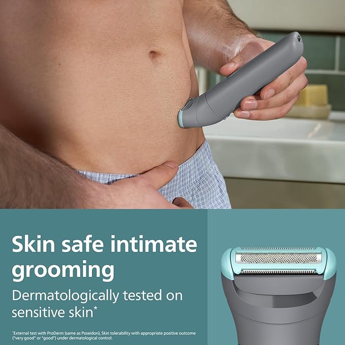 Philips Body & Balls Trimmer for Men Private Parts | Clinically Tested on Sensitive Skin | Skin Safe Intimate Grooming | IPX7 Waterproof | 60 mins runtime | 5yrs* Warranty | India's #1 Men's Trimmer