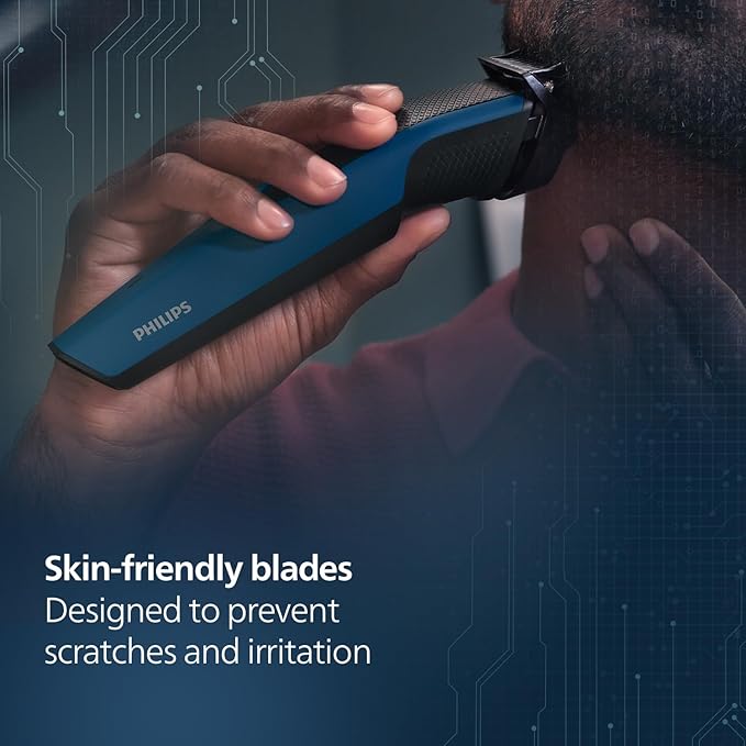 Philips Skin Friendly Beard Trimmer For Men| Lift & Trim Technology|10 Length Settings|15 Mins Quick Charge| Self Sharpening Blades|Cordless & Rechargeable|3 Year Warranty|Bt3303/30,Blue
