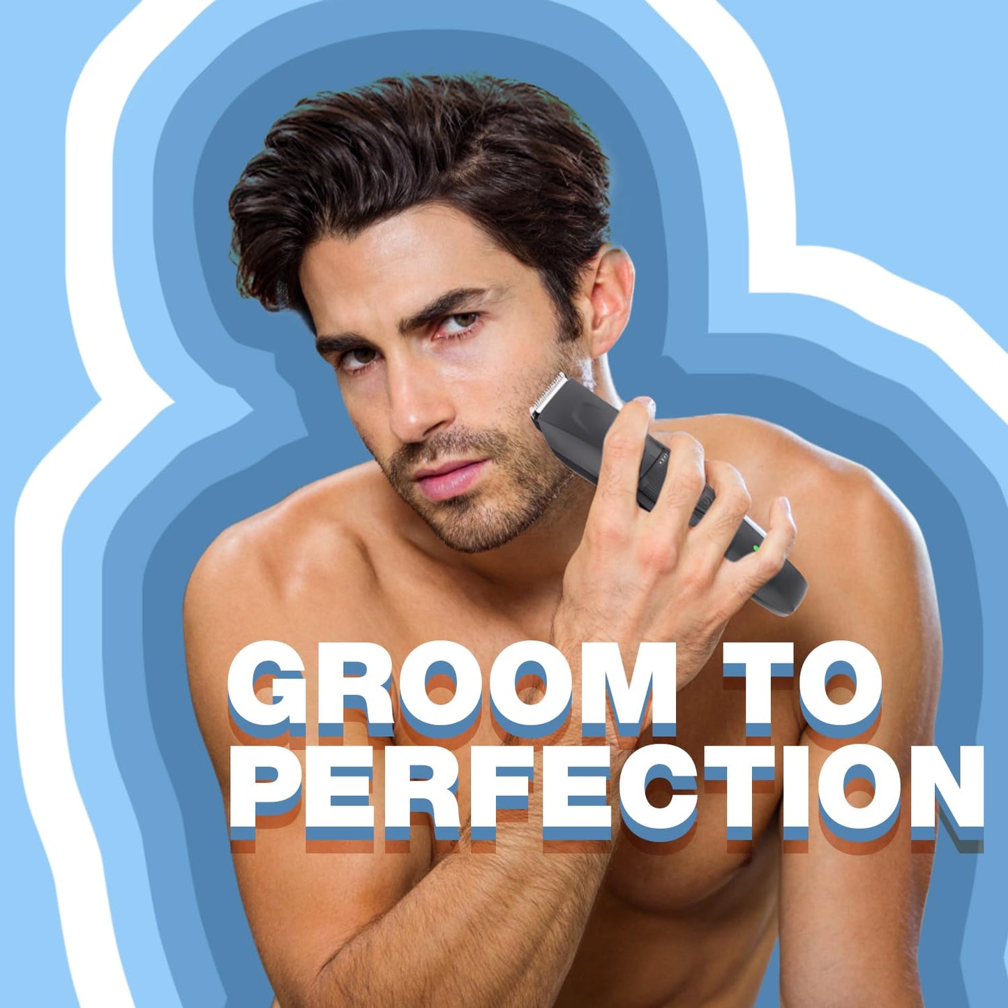 Vega Trimmer Men Beard with 90 Mins Runtime, Stainless Steel Blades & 40 Length Settings, 2 Comb Attachment, Trimmers for Man, USB Type C, Charging Indicator, Travel Lock, Black, (Power Lite, VHTH-38)