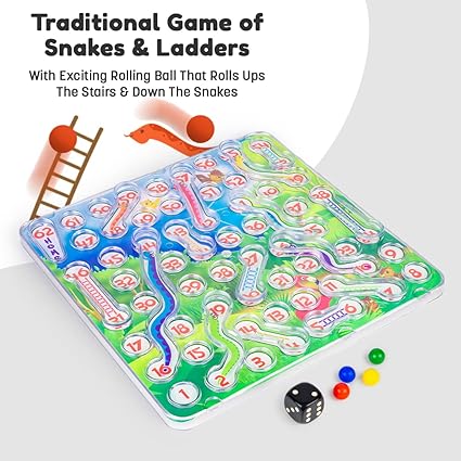 Ratna's Rolling Snakes & Ladders with Sliding Ball Concept | A New Way of Playing This Traditional Board Game for Kids & Family