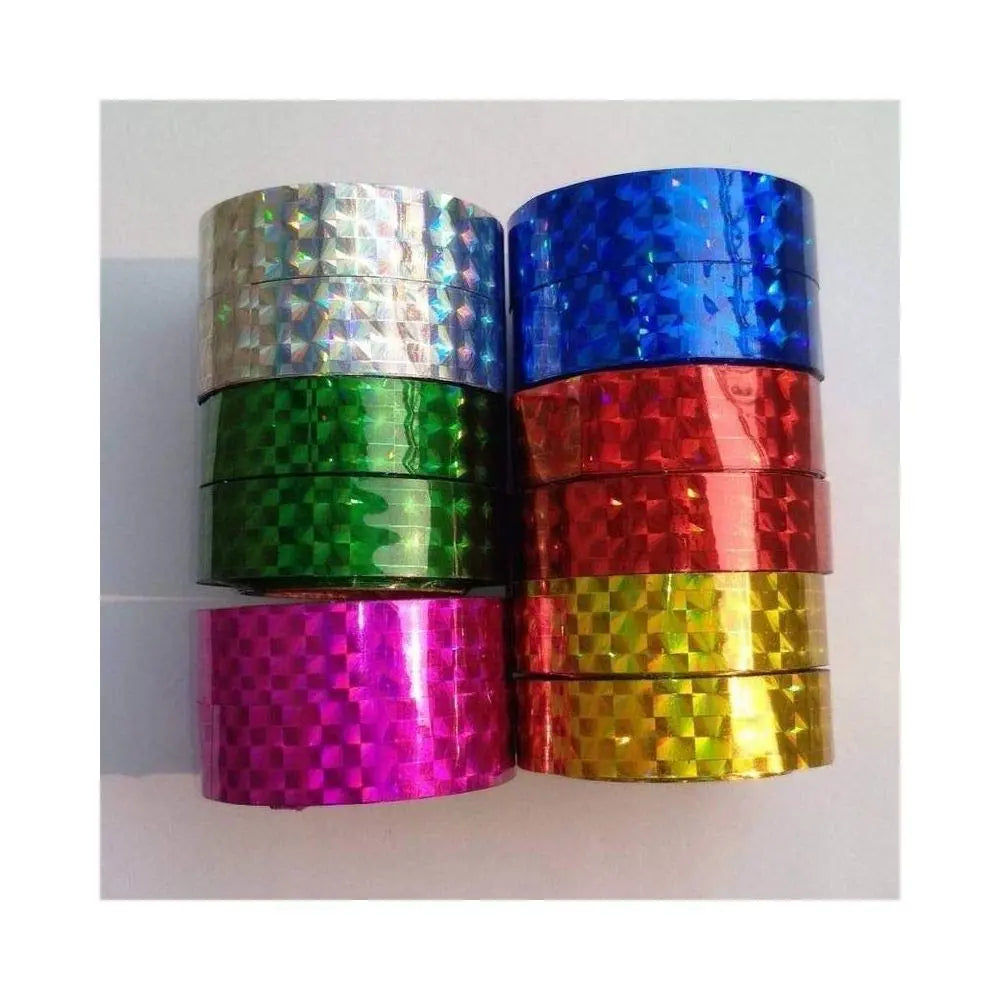Amkay 12 mtr Colorful Decorative Glitter Adhesive Tape Rolls For Scrapbooking, Decoration Art & Craft Gift Wrapping Tape Set of 12 Pcs - Image #2